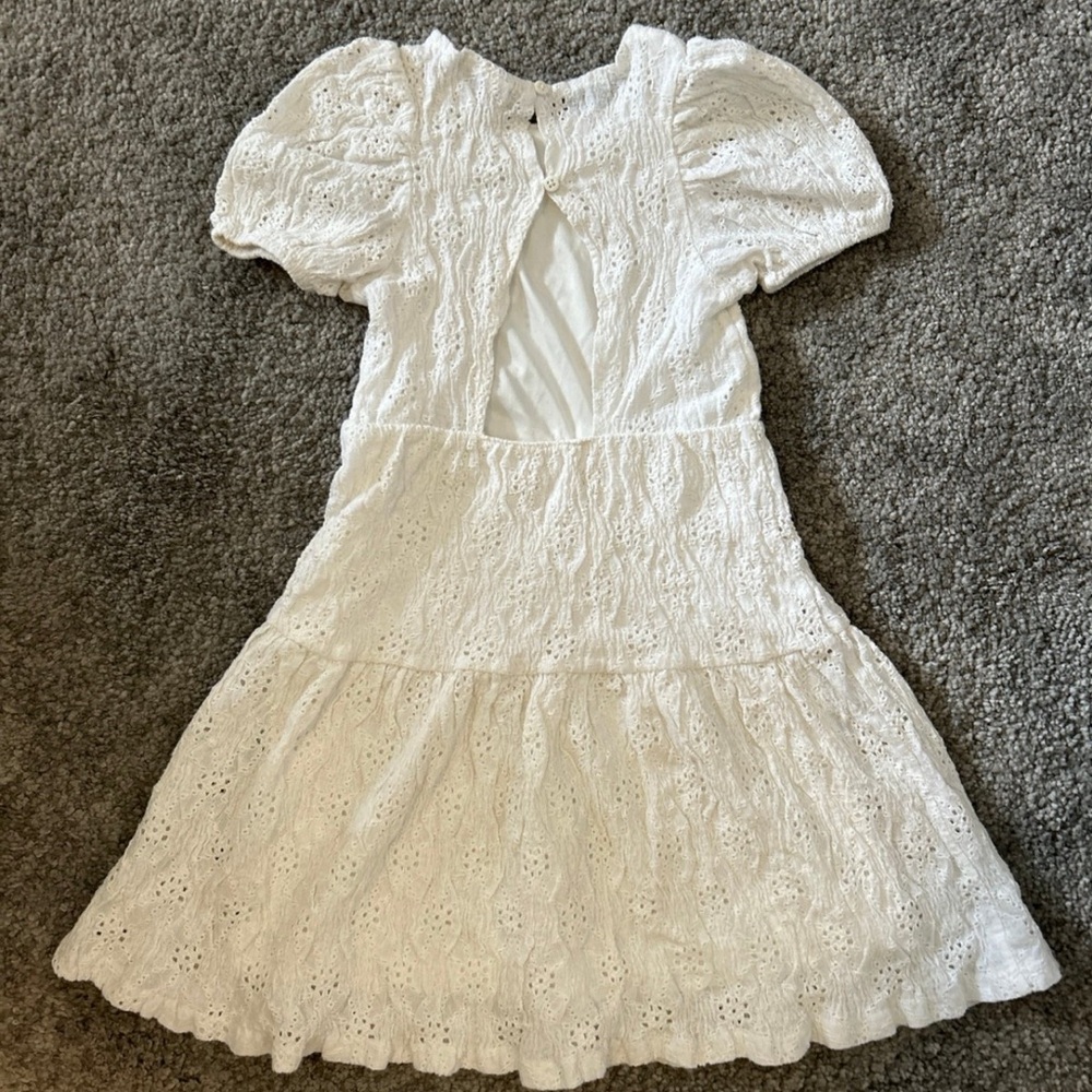 Zara White Smocked Puff Sleeve Sundress